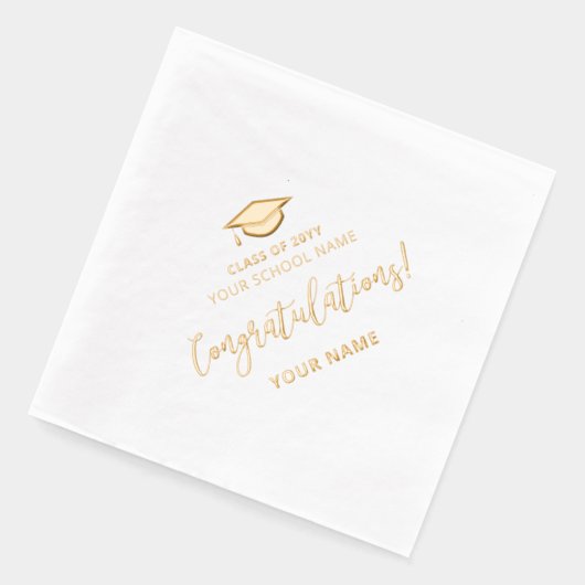 Class of School Graduation Party Gefeliciteerd Folie Servetten (Links)