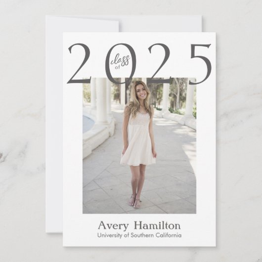 Class of Year Script Afstuderen Kaart 5 Foto's (Voorkant)