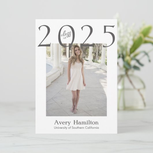 Class of Year Script Afstuderen Kaart 5 Foto's (Staand voorkant)