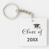 Class of Your Year Graduation Cap gepersonaliseerd Sleutelhanger (Voorkant)