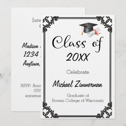Class of Your Year Groot Tekst Afstuderen Kaart (Voorkant / Achterkant)