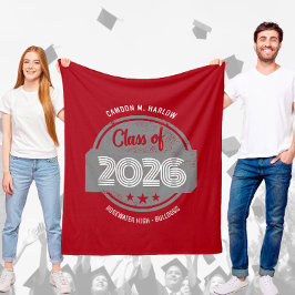 Class of YY Graduate Name Red Fleece Deken