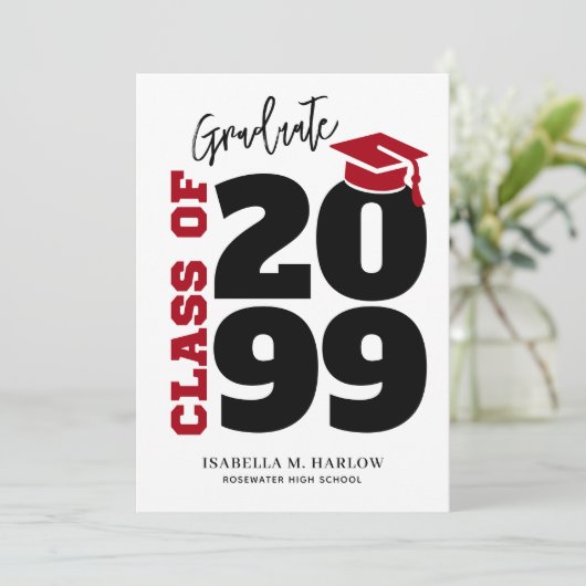 Class of YY Graduation Aankondiging (Staand voorkant)