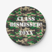 Class ontslagen Camo afstudeerfeest Papieren Bordje (Voorkant)