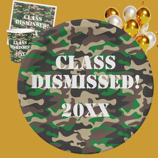 Class ontslagen Camo afstudeerfeest Papieren Bordje