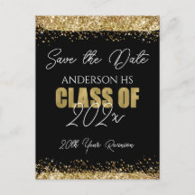 Class Reunion Black en Gold Save the Date