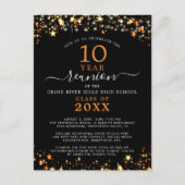 Class Reunion Black Oranje Sterren lichten elk jaa Briefkaart (Voorkant)