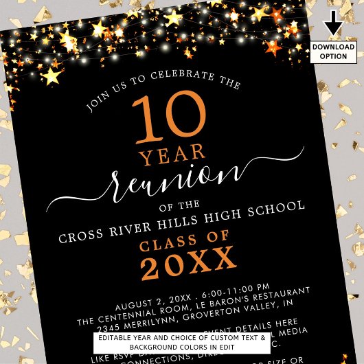 Class Reunion Black Oranje Sterren lichten elk jaa Kaart