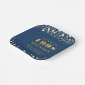 Class Reunion Blue Gold Sterren gepersonaliseerd Papieren Bordje (Gebogen)