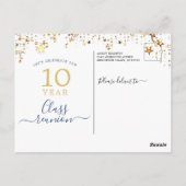 Class Reunion Blue Gold Sterren lichten elk jaar Briefkaart (Achterkant)