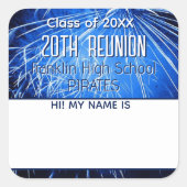 Class Reunion blue Name tag Sticker (Voorkant)