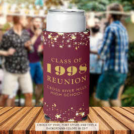 Class Reunion Bourgogne Gouden Sterren gepersonali Seltzer Blikjeskoeler