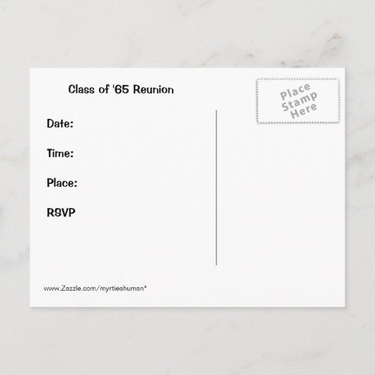Class Reunion Briefkaart/Uitnodiging Uitnodiging Briefkaart (Achterkant)