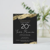 Class Reunion Budget Gold Black Uitnodiging (Staand voorkant)