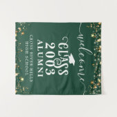 Class Reunion Donkergroen Welkomstjaar Alumni Wandkleed (Voorkant (horizontaal))