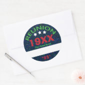 Class Reunion Glanzende Achtergrond Naam Tag Ronde Sticker (Envelop)
