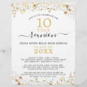 Class Reunion Gold Stars Lights uitnodiging Flyer (Voorkant)