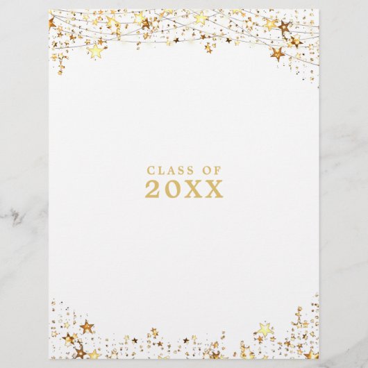 Class Reunion Gold Stars Lights uitnodiging Flyer (Achterkant)