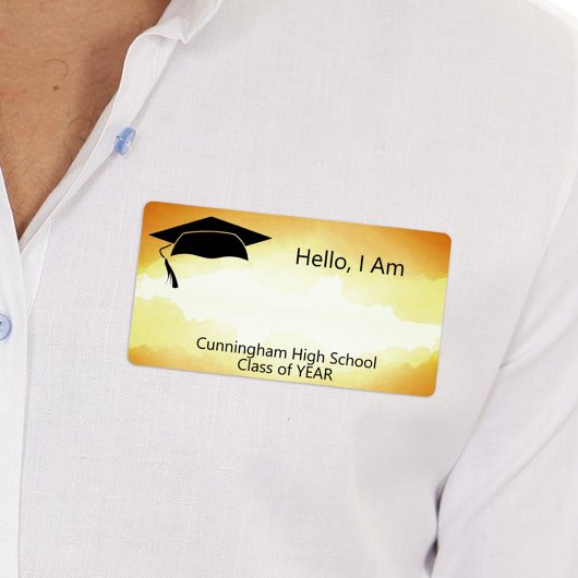 Class Reunion Gold Waterverf Name Tag Etiket