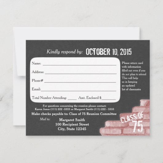 Class Reunion Graffiti Response Kaart (Voorkant)