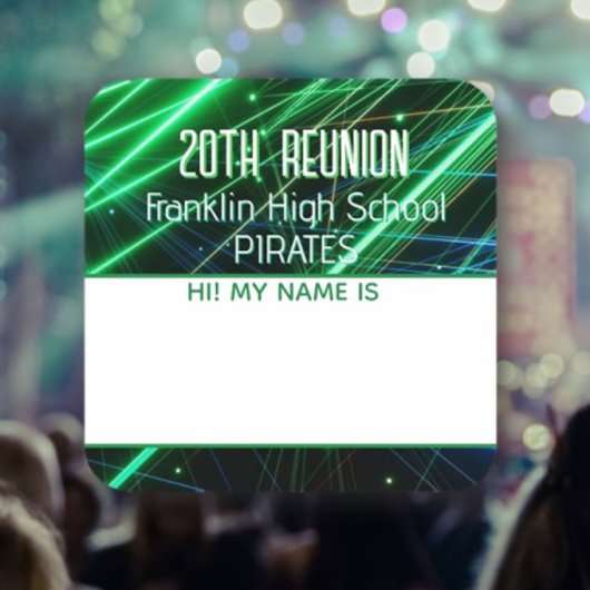 Class Reunion groene Naam tag Sticker