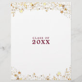 Class Reunion Maroon Gold Stars Lights uitnodiging Flyer (Achterkant)