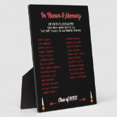 Class Reunion Memorial Tribute tafelblad Fotoplaat (Zijkant)