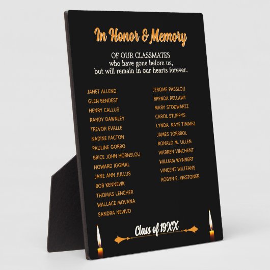 Class Reunion Memorial Tribute tafelblad Fotoplaat (Zijkant)