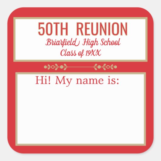 Class Reunion op maat naam badge stickers (Voorkant)