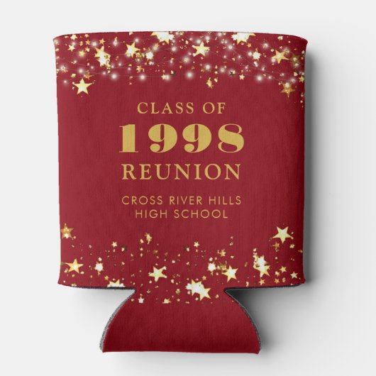 Class Reunion Red Gold Sterren gepersonaliseerd Blikjeskoeler (Achterkant)