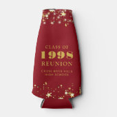 Class Reunion Red Gold Sterren gepersonaliseerd Flesjeskoeler (Voorkant)