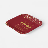 Class Reunion Red Gold Sterren gepersonaliseerd Papieren Bordje (Gebogen)