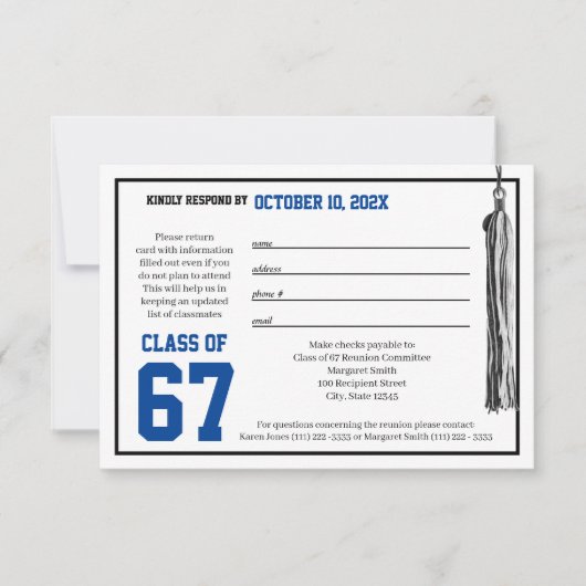 Class Reunion Response Kaart (Voorkant)
