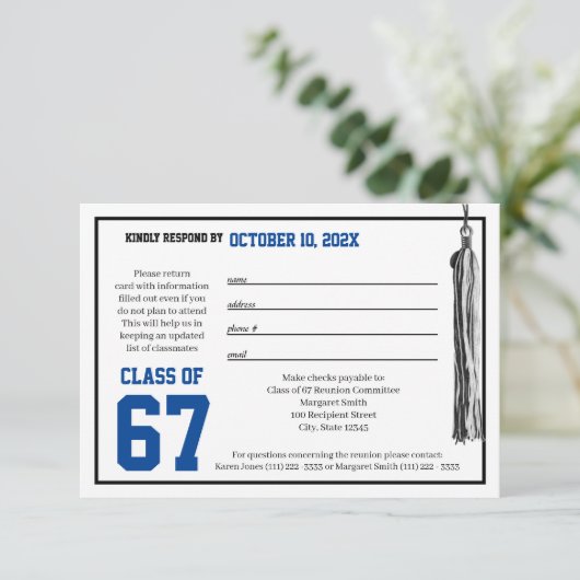 Class Reunion Response Kaart (Staand voorkant)