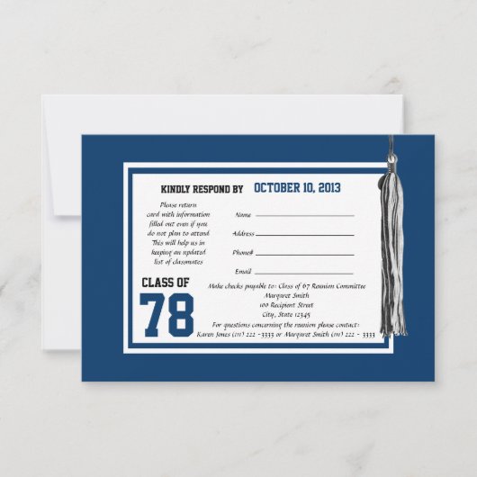 Class Reunion Response Kaart (Voorkant)