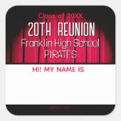 Class Reunion rood en zwart Naam tag Sticker (Voorkant)