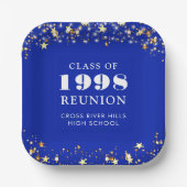 Class Reunion Royal Blue Gold Sterren gepersonalis Papieren Bordje (Voorkant)