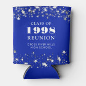 Class Reunion Royal Blue Silver Stars gepersonalis Blikjeskoeler (Voorkant)