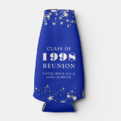 Class Reunion Royal Blue Silver Stars gepersonalis Flesjeskoeler (Voorkant)