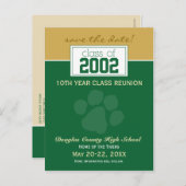 Class Reunion Save-the-Date Aankondiging (groen) (Voorkant / Achterkant)