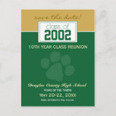 Class Reunion Save-the-Date Aankondiging (groen) (Voorkant)