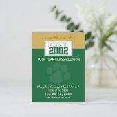 Class Reunion Save-the-Date Aankondiging (groen) (Staand voorkant)