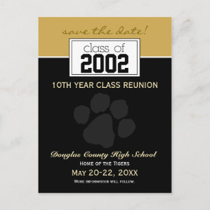 Class Reunion Save-the-Date Aankondiging (zwart)