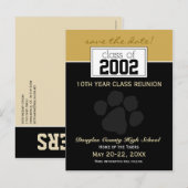 Class Reunion Save-the-Date Aankondiging (zwart) (Voorkant / Achterkant)
