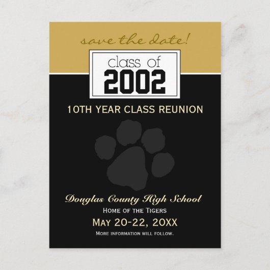 Class Reunion Save-the-Date Aankondiging (zwart) (Voorkant)
