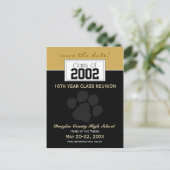 Class Reunion Save-the-Date Aankondiging (zwart) (Staand voorkant)