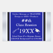 Class Reunion Stickers, Kleurverandering, Reünie Rechthoekige Sticker (Voorkant)