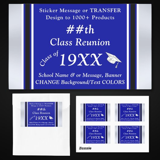 Class Reunion Stickers, Kleurverandering, Reünie Rechthoekige Sticker