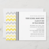 Class Reunion Uitnodigingen Grijs Geel Chevron (Achterkant)