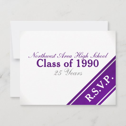 Class Reunion Varsity Stripe Response Kaart (Achterkant)